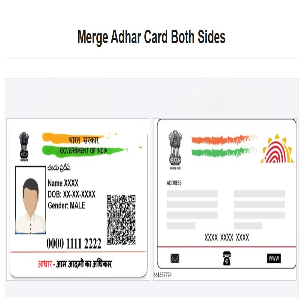 Merge Aadhaar Card Both Sides